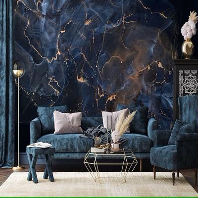 Cool Wallpapers Blue Wallpaper Wall Mural Abstract Marble Wall Covering Sticker Peel and Stick Removable PVC/Vinyl Material Self Adhesive/Adhesive Required Wall Decor for Living Room Kitchen Bathroom