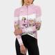 21Grams Women's Cycling Jersey Long Sleeve Bike Jersey Top with 3 Rear Pockets Mountain Bike MTB Road Bike Cycling Breathable Moisture Wicking Front Zipper Soft White Pink Red Floral Botanical Lycra