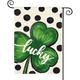 1pcs St. Patrick's Plaid Garden Flag Outdoor Decorative Flag Linen Double Sided Printed Flag