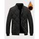 Men's Bomber Jacket Quilted Jacket Varsity Jacket Zipper Pocket Polyster Pocket Outdoor Date Casual Daily Regular Fashion Casual Warm Winter Plain Black Khaki Gray Puffer Jacket