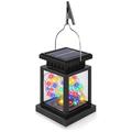 Ramadan Eid Lights Solar Outdoor Lights Lantern Waterproof Hanging Solar Lantern RGB/Warm White 30LEDs Night Light String for Garden Patio Christmas Holiday Party Decoration