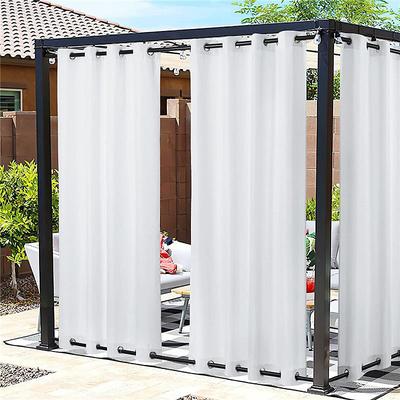 Waterproof Outdoor Curtain Privacy, Double Grommet(Top and Bottom) Sliding Patio Curtain Farmhouse Drapes, Pergola Curtains Grommet For Gazebo, Balcony, Porch, Party, Hotel, 1 Panel
