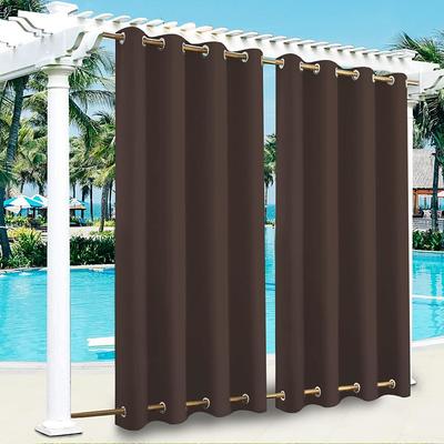 Waterproof Outdoor Curtain Privacy, Double Grommet(Top and Bottom) Sliding Patio Curtain Farmhouse Drapes, Pergola Curtains Grommet For Gazebo, Balcony, Porch, Party, Hotel, 1 Panel