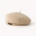 1pc Trendy Casual Brown British Beret With Letter Patched For Women Autumn Winter Painter Fedora Hat