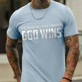 God Wins Mens Graphic Shirt 'Ve Read The Final Chapter 3D Grey Summer Cotton Letter Sillver Gray Black Yellow Tee Casual Style Blend Sports Silvver