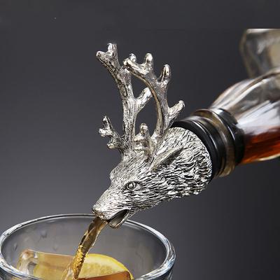 Wine Liquor Spirit Pourer Animal Head Stainless Steel Unique Bottle Stoppers Aerators Bar Tools