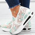 Women's Sneakers Plus Size Platform Sneakers Slip-on Sneakers Daily Summer Cut Out Embroidery Platform Wedge Heel Round Toe Casual Walking Shoes Faux Leather Loafer Embroidered Pink Green