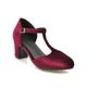 Women's Shoes Heels Pumps Summer New Green One-Line Buckle Velvet Thick Heel Shoes Mary Jane High Heels Princess Shoes