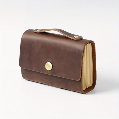 1pc Premium Leather Carry-on Sketchbook Perfect for Travel Office and School Supplies