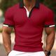 Men's Polo Shirt Sport Polo Casual Sports Ribbed Polo Collar Short Sleeve Fashion Basic Solid Color Classic Style Summer Regular Fit Black White Light Green Red Brown Light Blue Polo Shirt