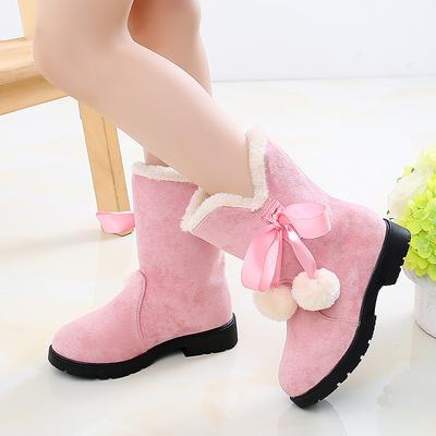 Girls' Boots Mid-Calf Boots Christmas Snow Boots Fluff Lining PU Snow Boots Big Kids(7years ) Little Kids(4-7ys) Toddler(2-4ys) Daily Walking Shoes Red Pink Black Winter
