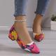 Women's Heels Pumps Pink Shoes Dress Shoes Comfort Shoes Party Work Daily Floral Color Block Summer Chunky Heel Pointed Toe Fashion Casual Minimalism Faux Leather Loafer Red Green