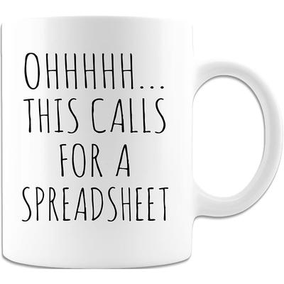 Excel Coffee Mug, Funny Gifts for Women Men Freak In The Sheets Mug Gifts for Boss CPA Friend Coworkers Accountant White Ceramic Office Mug 11.8 oz