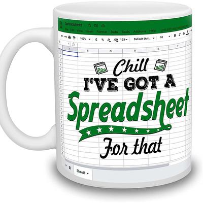 Excel Coffee Mug, Funny Gifts for Women Men Freak In The Sheets Mug Gifts for Boss CPA Friend Coworkers Accountant White Ceramic Office Mug 11.8 oz