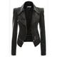 Women's Faux Leather Jacket Casual Regular Fit Outerwear Long Sleeve Winter Fall Black Wine Brown Streetwear Going out M L XL