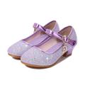 Girls' Cosplay Shoes Heels Glitters Cosplay Heel Cosplay Lolita Rubber PU Cosplay Big Kids(7years ) Little Kids(4-7ys) School Party Birthday Walking Shoes Outdoor Buckle Purple Rosy Pink Blue Fall