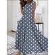 Women's Retro 1950s Vintage Dress Long Dress Maxi Dress Daily Holiday Print Polka Dot Crew Neck Sleeveless Regular Fit Summer Spring 2023 Blue Dark Green S M L XL