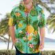 Men's Shirt Summer Hawaiian Shirt Graphic Shirt Aloha Shirt Floral Pineapple Frog Turndown Olive Green Red green Pink Red Blue 3D Print Outdoor Street Short Sleeve Button-Down Clothing Apparel