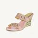 Women's Wedding Shoes Sandals Dress Shoes Glitter Crystal Sequined Jeweled Sparkling Shoes Wedding Party Rhinestone Wedge Fantasy Heel Peep Toe Elegant Bohemia Vintage Microbial Leather Loafer Pink