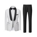 Dark Grey BlackBurgundy Black Men's Wedding Prom Tuxedos 3 Piece Shawl Collar Solid Color Slim Fit Single Breasted One-button 2024