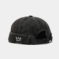 Men's Unisex Docker Cap Black Dark Green Cotton