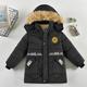 Kids Boys Down Coat Outerwear Solid Color Long Sleeve Coat Outdoor Cool Adorable Daily Black Blue Brown Winter 3-7 Years