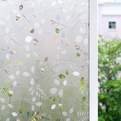 100X45cm PVC Frosted Static Cling Plants Glass Film Window Privacy Sticker Home Bathroom Decortion / Window Film / Window Sticker / Door Sticker Wall Stickers for bedroom living room