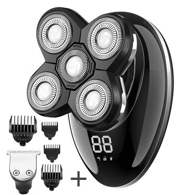 Electric Shavers Mens Electric Shaving Razors Bald Head Shaver ,Rechargeable Cordless Wet Dry Rotary Shaver Grooming Kit with Clippers Nose Hair Trimmer Facial Cleansing Brush