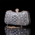 Women's Girls' Clutch Evening Bag Clutch Bags Alloy 2 Pieces Purse Set Party / Evening Bridal Shower Wedding Party Glitter Crystals Solid Color Geometric Rhinestone Silver Transparent Champagne