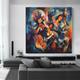 Large Hand Painted Wall Art Jazz Music Band painting Abstract Oil Painting on Canvas Modern Contemporary Art Home Decoration ready to hang or canvas