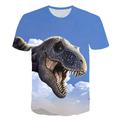 Kids Toddler Boys' T shirt Tee Short Sleeve Dinosaur Fantastic Beasts Graphic 3D Animal Crewneck Print White Blue Yellow Children Tops Active Cool 2-12 Years