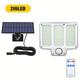 153LED Outdoor Solar Wall Sconce with Motion SensorRemote Control 3 Mode Security Light IP65 Waterproof For Porch Patio Garage