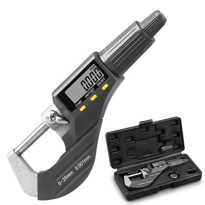 Digital Micrometer Professional Inch/Metric Thickness Measuring Tools 0.00005/0.001 mm Resolution Thickness Gauge Protective Case with Extra Battery