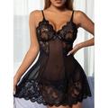 Women'S Sexy Halter Mesh See-Through Seductive Nightgown Pajamas