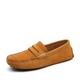 Men's Loafers Slip-Ons Suede Shoes Dress Shoes Moccasin Plus Size Walking Outdoor Daily Mesh Chiffon Loafer Wine Light Brown Green / Blue Summer Spring Fall