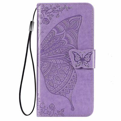 Phone Case For Samsung Galaxy S24 S22 S22 Plus Ultra S10 Plus S20 Samsung Note 10 Lite Full Body Case Portable Dustproof with Wrist Strap Butterfly Solid Colored PU Leather