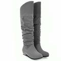 Women's Boots Biker boots Platform Boots Plus Size Party Outdoor Office Knee High Boots Summer Winter Platform Hidden Heel Round Toe Elegant Casual Minimalism Faux Leather Black Light Grey Brown