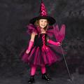 Halloween Girls' 3D Patchwork Witch costume kids DressSet Clothing Set Short Sleeve Summer Spring Fall Costume Cotton Toddler 2-8 Years Cosplay Costumes Regular Fit