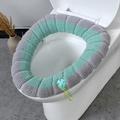 Soft Toilet Seat Cover Pads Thicker Warmer Stretchable Washable Cloth Toilet Fits All Oval Toilet Seats