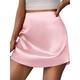 Women's Skirt A Line Mini High Waist Skirts Solid Colored Street Daily Summer Satin Polyester Fashion Sexy Summer Apricot Black Pink Dark Green