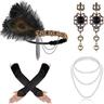 1920s Gatsby Accessories Set for Women Black 20s Accessories Set Gatsby Accessories Sets For Woman