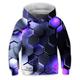 Kids Boys' Hoodie Sweatshirt Long Sleeve Graphic 3D Print Blue Purple Rainbow Children Tops Active New Year