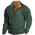 Men's Sweatshirt Zip Sweatshirt Green Half Zip Color Block Patchwork Sports Outdoor Daily Holiday Streetwear Basic Casual Spring Fall Clothing Apparel Hoodies Sweatshirts