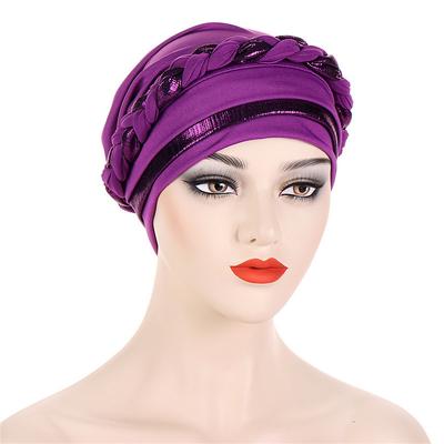 8 Colors Muslim Women Inner Caps Braided Bandanas Hijab Comfort Fashion Turban Hat Colorful Chemo Hats Head Wearing turbante