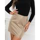 Women's Skirt Bodycon Mini High Waist Skirts Solid Colored Office / Career Street Spring Summer Faux Leather Fashion Sexy Black Brown Apricot Coffee