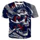 Men's T shirt Tee Halloween Shirt Graphic Skull 3D Round Neck Black Blue Light Grey Dark Gray Gray 3D Print Plus Size Casual Daily Short Sleeve Print Clothing Apparel