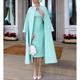 Two Piece Sheath / Column Mother of the Bride Dress Wedding Guest Church Elegant Derby Dress Jewel Neck Knee Length Stretch Fabric Half Sleeve Jacket Dresses with Solid Color 2024