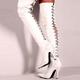 Women's Boots Plus Size Stripper Boots Sexy Boots Party Solid Colored Over The Knee Boots Thigh High Boots Lace-up Stiletto Heel Pointed Toe PU Zipper Black White Red