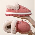 Women's Slippers Fuzzy Slippers Fluffy Slippers House Slippers Warm Slippers Home Daily Solid Color Winter Platform Flat Heel Open Toe Fashion Casual Minimalism Polyester Faux Fur Loafer Red Purple