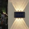 Solar Wall Lamp Glow Up and Down 6 LEDs Outdoor Waterproof Courtyard Light Outdoor Villa Wall Fence Porch Lighting Decoration Solar Wall Washing Lights